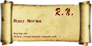 Rusz Norma névjegykártya
